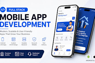 develop a full stack mvp website, ai design and general handyman services app