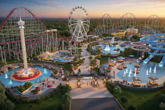 design 3d cgi play park, amusement park, water park, theme park, funfair