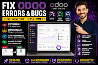 fix odoo errors, bugs and develop custom odoo modules
