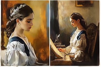 create oil painting scene with layered depth and detail