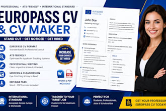 create europass CV, ats CV, professional CV maker, modern CV design and format