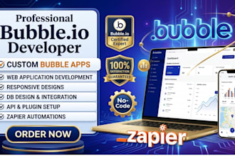 build bubble app, bubble io website development, zapier automation
