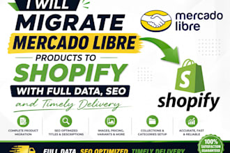 migrate mercado libre products to shopify with full data SEO