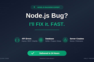 debug and fix any nodejs backend bug API or database error