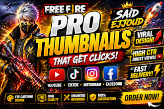 design catching gaming  for youtube and tiktok free fire