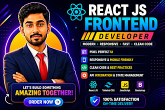build responsive react js frontend UI or landing page