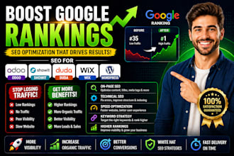 do odoo, showit, duda, wix, wordpress SEO optimization and boost google ranking