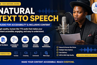 create natural text to speech audio for accessibility and inclusive content