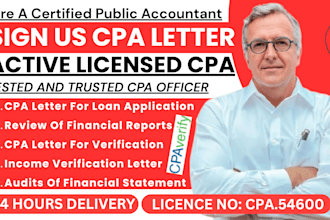 usa certified public accountant audit financial statement sign CPA letter in 1h