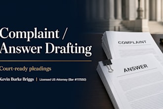 draft a legal complaint or answer as a licensed US attorney