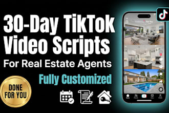 write 30 tiktok video scripts for real estate agents