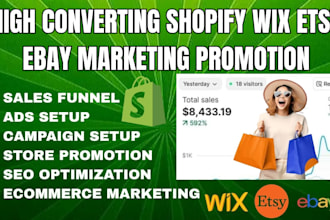 boost wix shopify store marketing sales etsy ebay shop promotion seo ads manager