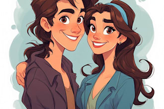 design couple portrait illustration