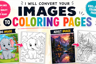 convert your kids image to kids coloring pages, adult image to coloring pages