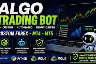 build a custom algo trading bot, forex trading bot, mt4 mt5 expert advisor