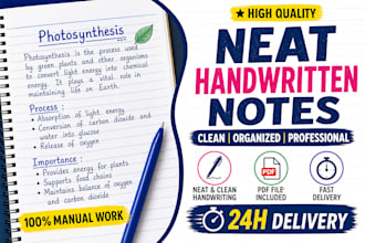 convert handwritten notes into PDF or word professionally