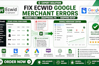 fix ecwid google merchant center errors and product feed issues