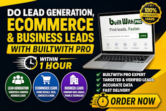 do lead generation ecommerce and business leads with builtwith pro within 1 hour