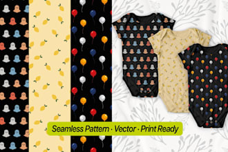 design custom seamless pattern for fabric textile and print on demand