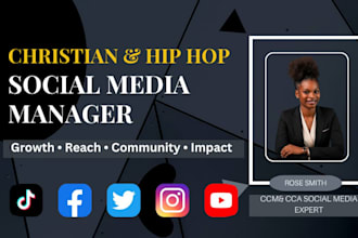 be your christian ccm and hiphop artist social media manager and content creator