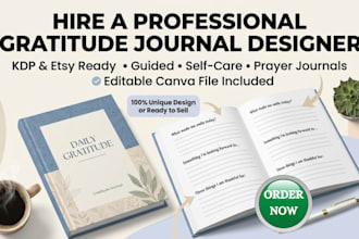 design a guided gratitude journal, prayer journal or KDP journal for etsy seller