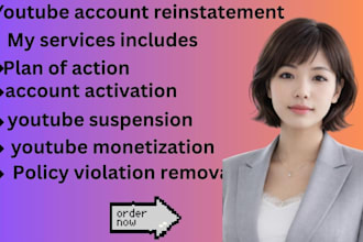 l reinstate suspended youtube channel and write appeal letter