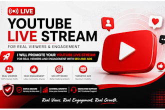 promote your youtube live stream for real viewers engagement with seo