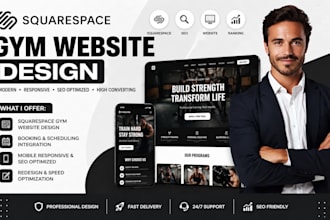 design squarespace gym website fitness website personal trainer website booking