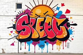 create custom graffiti art designs murals and wall arts