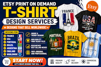 etsy print on demand argentina portugal france brazil us england us world shirts