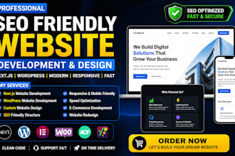 create user seo friendly website business next js wordpress developer web design