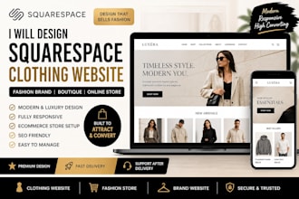 design squaresapce clothing website fashion brand website online store website