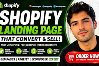 design and redesign shopify landing page with pagefly gempages ecomposer design