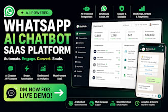 multi tenant whatsapp ai saas platform with booking, orders and payment links