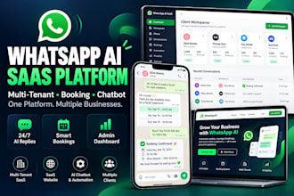 multi tenant whatsapp ai saas platform with booking, saas website, saas chatbot