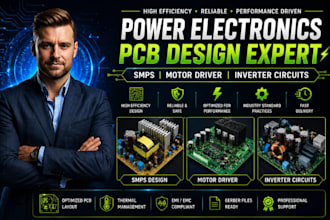 design power electronics pcb for smps, motor driver and inverter ciruit