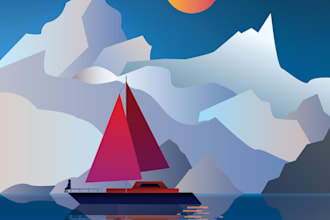 an landscape in illustrator