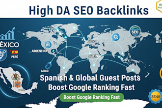 build high da mexico argentina peru asia spain seo backlinks for google ranking