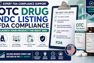 do fda otc drug listing, ndc registration, and label compliance review