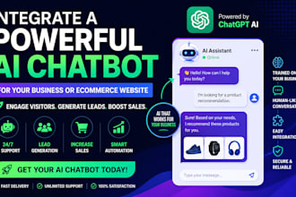 integrate a powerful ai chatbot for your business or ecommerce website