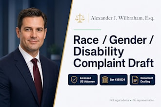 draft a powerful discrimination complaint based on race gender or disability