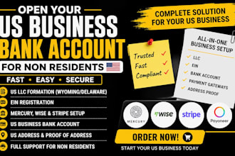 open US business bank account with llc ein mercury wise stripe for non residents
