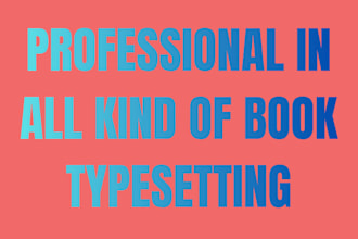 do book formatting, editing and typesetting