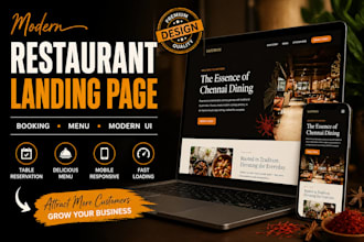 design a modern restaurant landing page with booking and menu