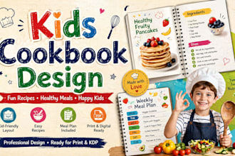 design kids cookbook recipe meal plan recipe book, cookbook formatting cook book