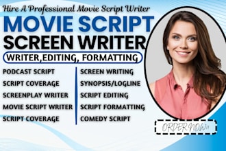 write movie script screenwriting comedy scripts podcast script, script coverage