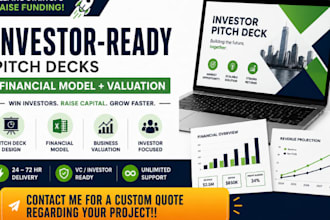 startup pitch deck, investor ready presentation,financial model,valuation expert