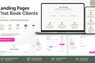 create a wordpress landing page with booking automation