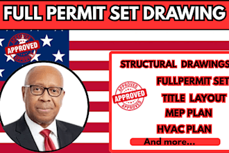 do full permit set mep plan hvac plan floor plan