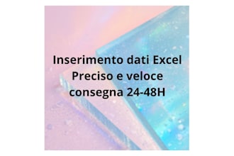 inserimento dati excel preciso e veloce